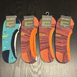 BNWT Eddie Bauer Women’s Super No Show Liner Socks, 4 Packs of 2 (8 pairs total)